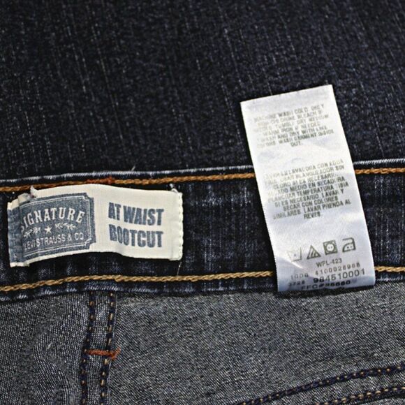 Levi’s Signature Jeans High Rise Boot Cut At Waist Blue Dark Wash 12 Long - Picture 6 of 6